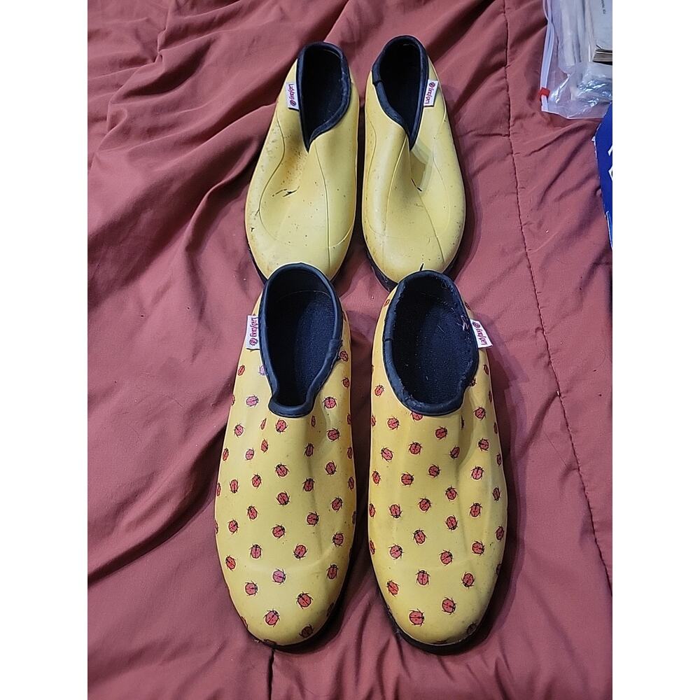2 Pairs Ranger Waterproof Clogs Shoes 10 Slip On Ladybug Logo Womens Rain Rubber